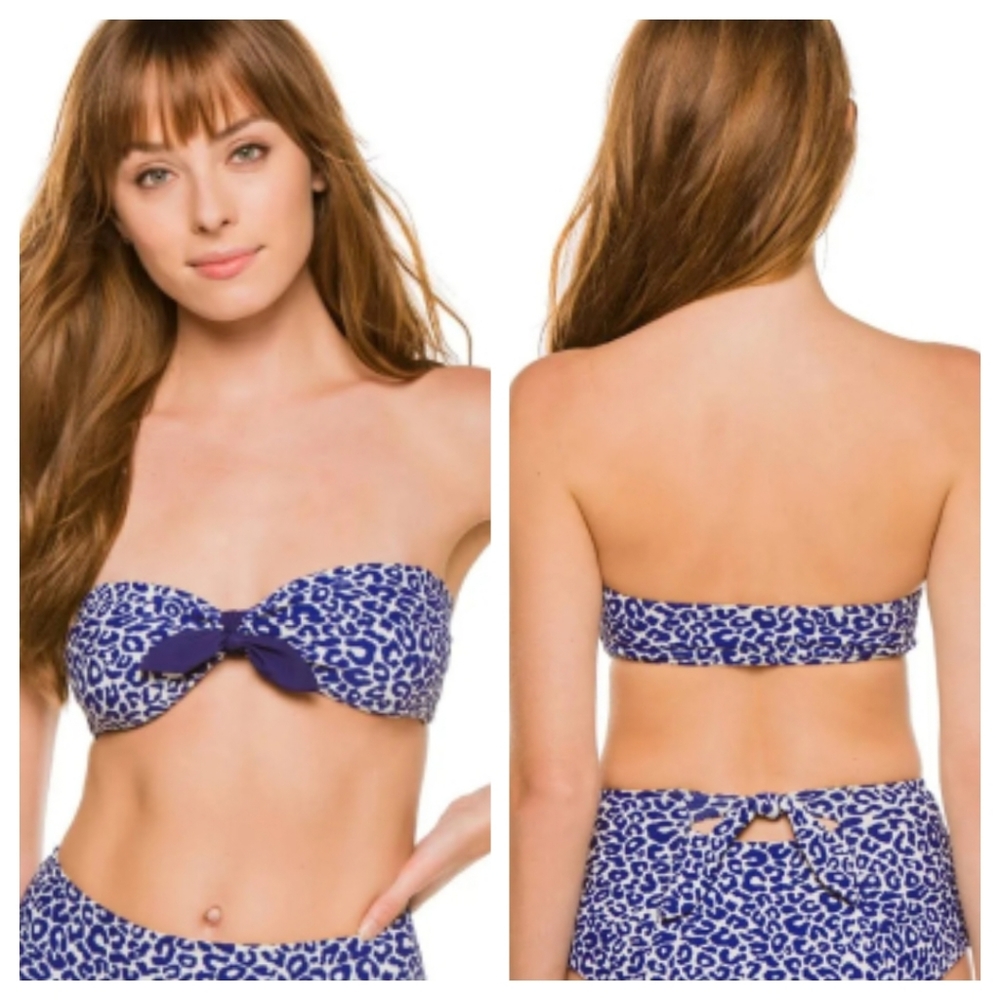LEMLEM Halima Bandeau Bikini Top Leopard Print